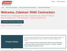 Tablet Screenshot of colemanhvacdealer.com